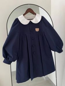 Cute Bear Lolita Skirt Loose Doll Collar Bubble Sleeve Midi Length Outerwear Princess Style Long Sleeve Spring Autumn Winter