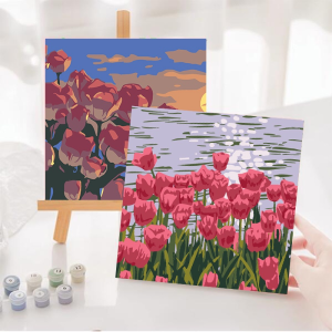 FUNToy Flowers Series Painting Kit Diy 20x20cm Paint by Number Aesthetic Series Diy Digital Painting Kit Kanvas Painting
