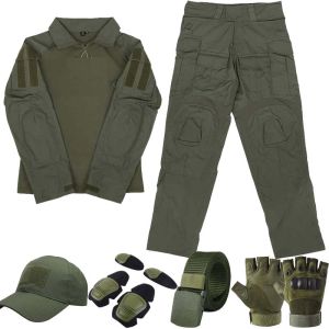 GREEN G3 Tactical Uniform Set Men Military Combat Shirt Cargo Pants Airsoft Paintball Gen3 Hunting Clothes Multicam Camouflage