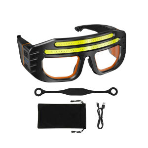 LED Luminous Glasses Headlamp Built-in Battery Rechargeable Headlights Control Unhindered Head Lantern for Running Camping Work