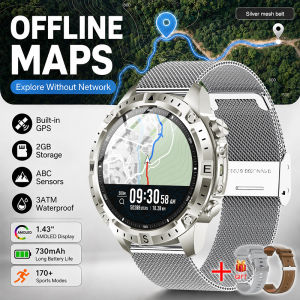 GUHUAVMI | Đồng Hồ Thông Minh Nam Mới 2026 Màn Hình AMOLED 1.43 Inch Pin 730mAh Chống Nước 3ATM Tích Hợp GPS La Bàn Áp Kế Theo Dõi 170 Môn Thể Thao