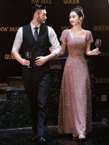 Elegant Princess Style Sequin Evening Dress: 2025 Fashionable Graduation Hostess Ball Gown