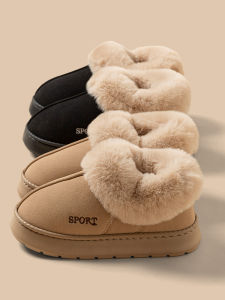 Cotton Slippers Womens Autumn and Winter Bag Heel 2024 New Arrival Indoor Home Heattech Velvet Cotton Slippers Womens Winter Outerwear