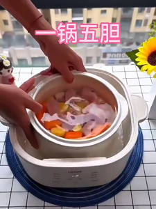 LOTOR 7L Electric Stew Pot with 5 pots and Steamer Water-proof Ceramic Electric Slow Cooker for 5~8 people Cooking PorridgeSoup Reservation Timing Baby Food Cooker 炖锅/炖蛊