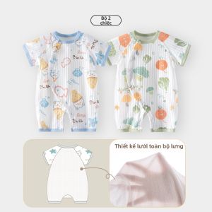 TONGLIANCHUXIN | Bodysuit Bông Thoáng Khí Tay Ngắn