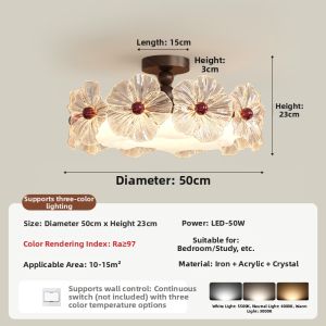 LANGSHANGZHAOMING | French Vintage Luxurious Glass Ceiling Light