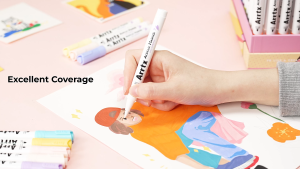Arrtx 120 Vibrant Acrylic Markers Set Brush Tip Non-Toxic