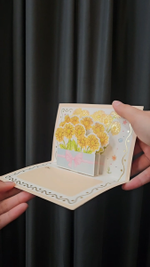 【Mach Photo】3D Pop-Up Floral Thank You Card Greeting Card Appreciation Teachers Day with Envelope Grateful Note
