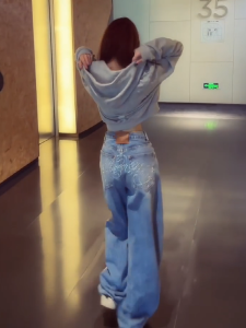 Quần Jeans Denim Ống Rộng Ôm Dáng Mùa Hè Cho Nữ Quần Ống Rộng Thường Ngày Cao Cấp Có Chân Dài Đến Mắt Cá Chân Quần Jeans Denim