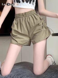 La Chapelle American Style Quick Dry Workwear Shorts Women Summer New Design Sensation Ice Silk Wide Leg Hot Pants