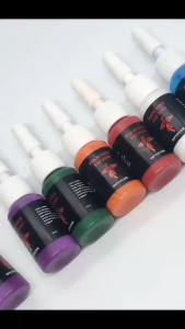 Combo 6 mầu mực xăm thể tích 5ml  chấy lượng mực ổn định tùy vào tay nghề của bạn