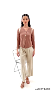 MASCOT Atasan Blouse Wanita Terbaru Tangan Panjang ( 019 ) Bahan Knit Rib Premium