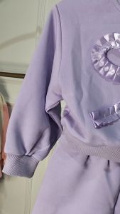 Setelan Anak Perempuan Import Model Rok Atau Celana Kemeja Garis Sweater Pita Lengan Panjang Cute