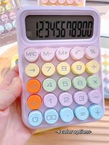 Ins Dopamine Candy Color Calculators 12 Digits Large Display Mechanical Dot Keyboard Back To School Students/Finance School Supplies Office Stationery