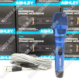 Microphone Kabel Ashley I200 Biru Seriaes Original Mic Cabel Blue i200 i 200 Bagus Murah ( Bisa COD )