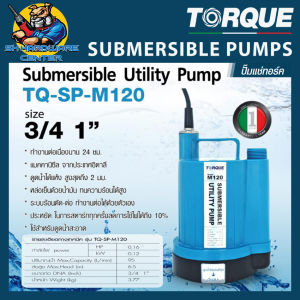 ไดโว่ 24ชั่วโมง 2mm กำลัง 120วัตต์ ขนาดท่อ 6หุล - 1นิ้ว TORQUE รุ่น TQ-SP-M120 รับประกัน 1ปี