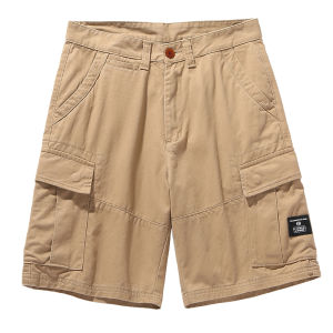 Cotton Work Shorts with Multiple Pockets Loose Fit