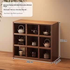 Wooden Teacup Storage Shelf Wall Mounted