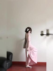 Homecore | Đầm Dạ Hội Ôm Eo Màu Hồng Dài Cho Mùa Hè