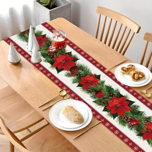 VIKAMA Christmas Table Runner Restaurant Decoration Table flag Tabletop decoration tablecloth Festive Party