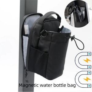 Large Capacity Magnetic Gym Bag with Phone Pocket Portable Gym Bag Water Bottle Pouch Organizer Gym Accessories