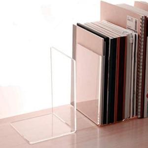 8 ชิ้น BookendsClear Bookends สําหรับชั้นวางHeavy Duty Book Ends และ Desktop Organizer หนังสือสําหรับหนังสือ/ภาพยนตร์/CD