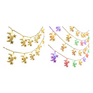 [Ueb Flagship Mall]Battery Operated 20ft Ramadan String Lights Moon Mini Star Fairy Lights for Home Indoor Outdoor