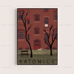 Minimalist City Warszawa Gdansk Poland Travel Kraków Modern Poster Prints Wall Art Canvas Painting Picture Gift Room Home Decor