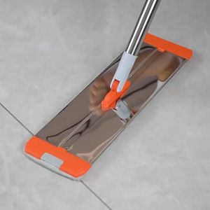 GREENSINDOOR 42cm big Size Squeeze Mop With Bucket Mop Lantai 360°Rotation Fold  Microfiber Floor Cleaning Flat Mop Aluminum alloy mop 拖把