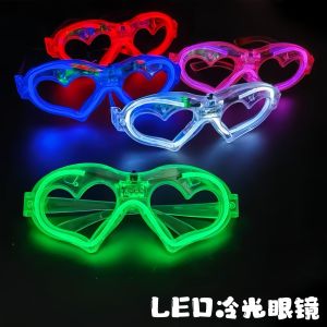 Kính LED Phát Sáng Mát Mẻ Cho Trẻ Em Kính Louver Phát Sáng Hình Trái Tim Trang Trí Không Khí Bar KTV Tiệc Đồ Chơi Phát Sáng
