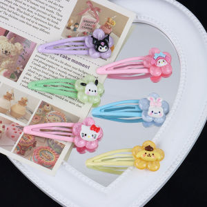 🔥Transparent Flowers Sanrio Hairpin Cinnamoroll Kuromi Student Cartoon Sweet Hair Clip LovelylifeFu👍