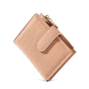2025 New Short Style Womens Wallet Fashionable Simple Retro Folding Buckle Coin Purse Student Handheld Leather Goods