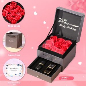 Rose Gift Box Empty Box Bracelet Necklace Packaging Box Luxury Jewelry Storage Case Fashionable Accessory Container