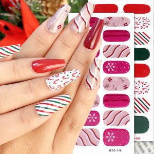 สติกเกอร์ติดเล็บลายคริสมาสต์1/5ชิ้นสติกเกอร์ติดเล็บเกล็ดหิมะในฤดูหนาวเจลกึ่งหายขาดสติกเกอร์สติ๊กเกอร์ติดหลอดไฟยูวีเล็บฝรั่งเศสกันน้ำได้ติดทนนาน