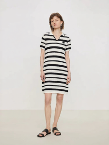 URLAZH | New Summer MIU Aesthetic Black and White Striped Knitted Dress