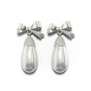 TOGGLER | Butterfly Bow Waterdrop Pearl Full Diamond Long Earrings
