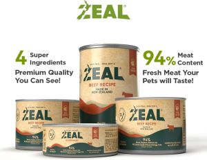 ZEAL Wet Dog Food High Protein Grain-Free with Superfoods 94% Meaty Dog Food in Can for All Life Stages Zero Added Made in NewZealand