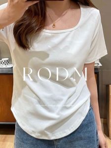 plus Size Summer New Simple round Hem Loose Slimming Short Sleeve T-Shirt Womens Top Comfortable Breathable Casual Fashion
