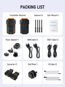 Lemorele | Lemorele Wireless HDMI Extender Kit 1080P Transmitter and Receiver 200m Video Transceiver for Photography Live Streaming