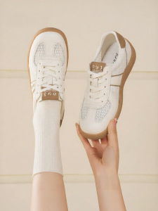 Josiny | New Breathable White Sneakers Thick Sole