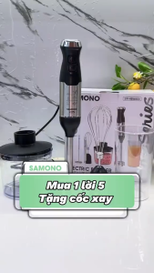 (MỚI) Máy xay cầm tay 5IN1 SAMONO SW-HBW600 3 tốc độ 600W xay cháo xay sinh tố đánh trứng