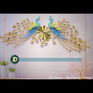 Đồng Hồ Treo Tường Con Chim Công Tài Lộc Chính Hãng D1 Home Kim Trôi Trang Trí Tường Decor  -86