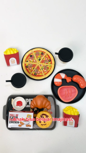 Mainan Anak 8888A-5(668-163) PIZZA TIME 29PCS TASTY FOOD Mainan Pizza Potong Set Masak Masakan Anak Mainan Anak Perempuan - Mainan Anak Laki Laki