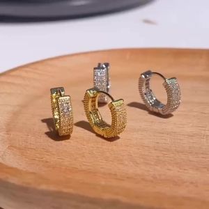 Luxury Cubic Zirconia Gold Color Zircon Hoop Earrings For Women Luxury Circle Crystal Girls Party Jewelry