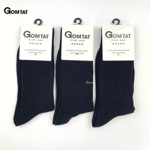 [Xả Hàng] Tất Nam Cổ Cao 25cm GOMTAT Màu Đen Gân Chìm Chất Liệu Cotton Cao Cấp Êm Mềm Đi Thoáng - FIVE-TAY10-DEN