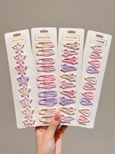 PINK EMPRESS | Dopamine Pink Stars Hearts Hair Clips for Kids Forehead Flyaways