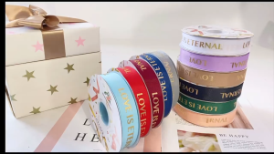 Gold Foil Love Grosgrain Ribbon 2.5CM Gift Wrapping Flower Bouquet Wedding Birthday DIY Craft Supplies