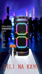 KTS 1991 200W Bluetooth Party Speaker – Dual 10" Woofers Mic & Guitar Input RGB Lights Bass Boost