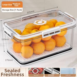 Food Grade Fruit Sealable Preservation Container Large Capacity Transparent Divided