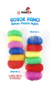 GOSOK PANCI / SABUT CUCI PIRING PLASTIK NYLON PER SLOP ISI 6 (6 WARNA)